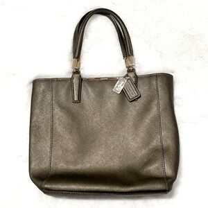 Coach Madison Saffiano Leather Bronze Metallic Handbag 29001 Small Tote